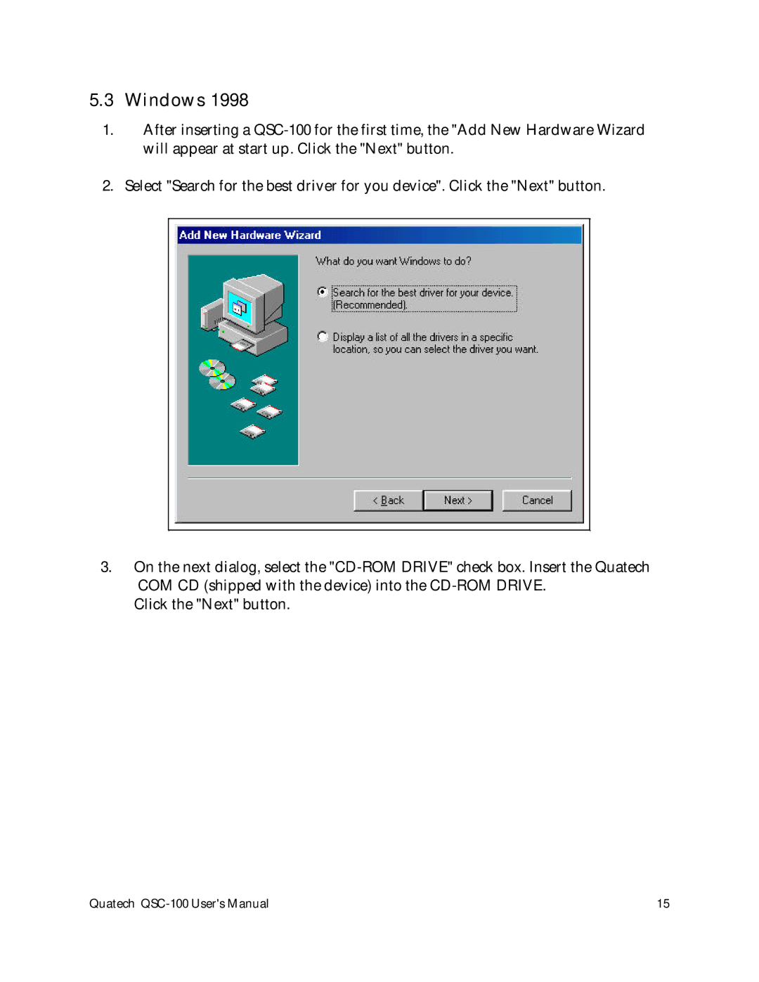 Quatech QSC-100 user manual Windows 