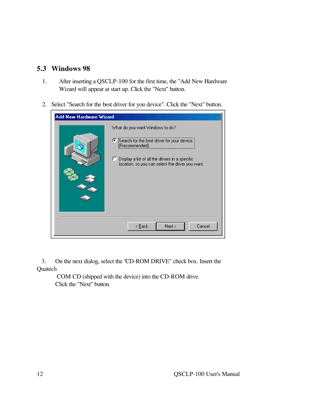 Quatech QSCLP-100 user manual Windows 