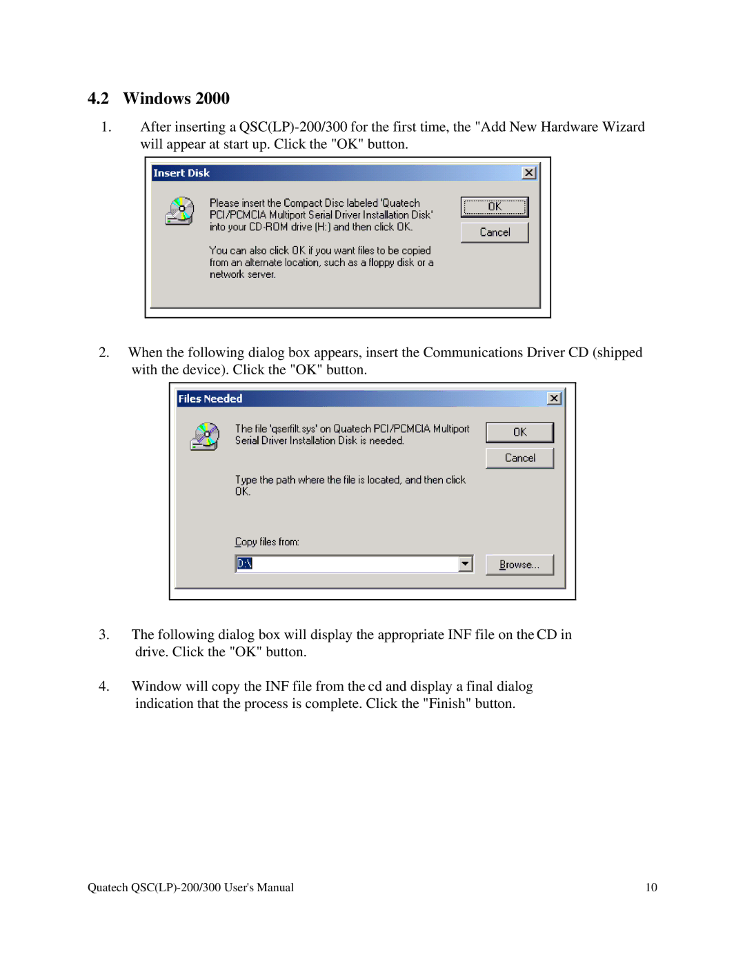 Quatech QSC(LP)-300 user manual Windows 