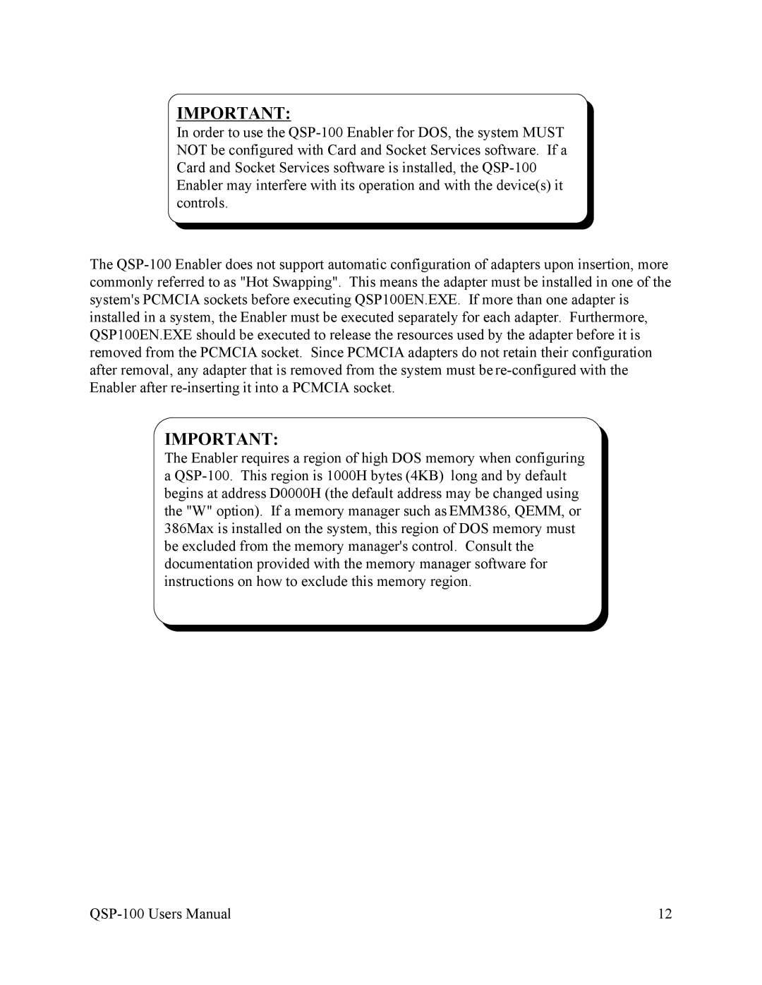 Quatech QSP-100 user manual 