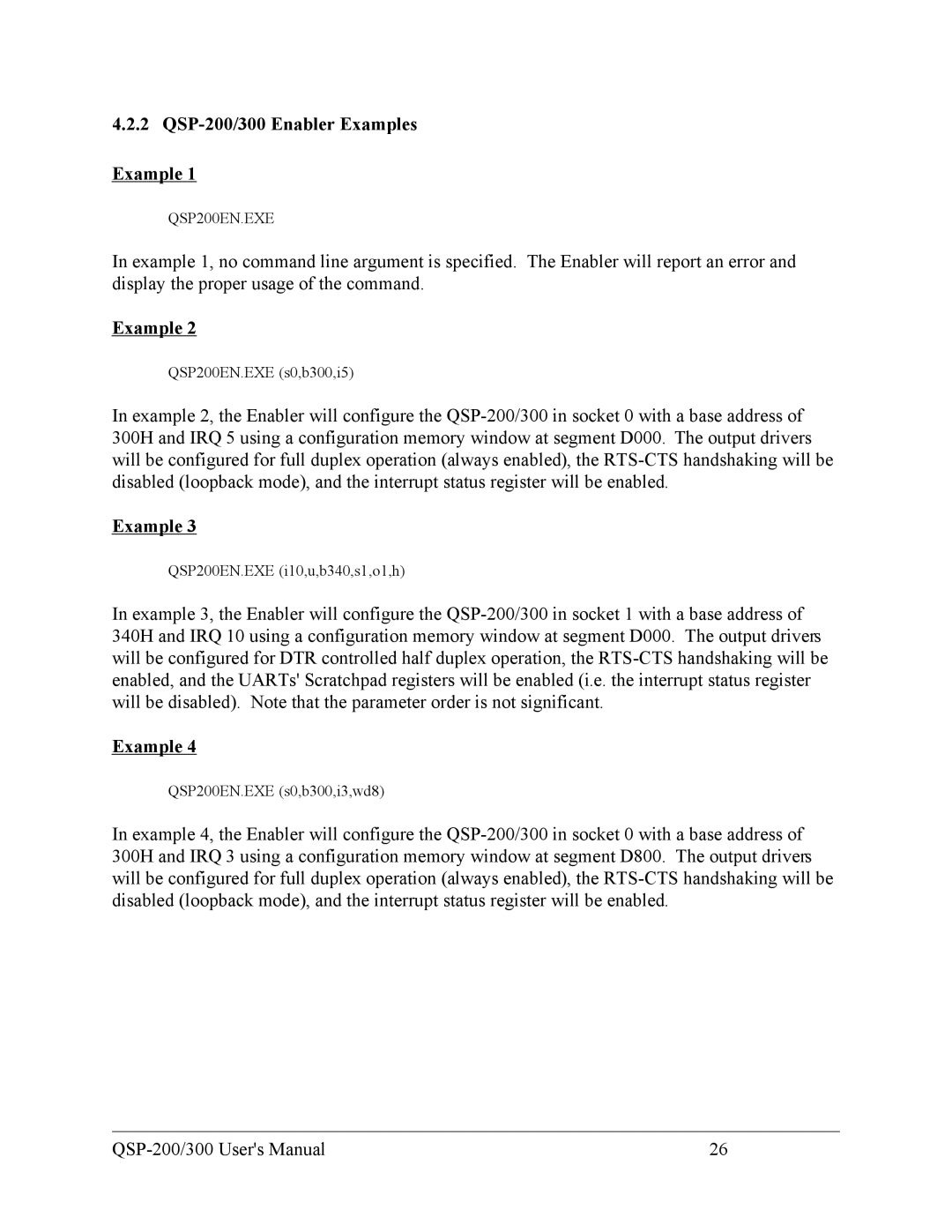 Quatech user manual QSP-200/300 Enabler Examples 