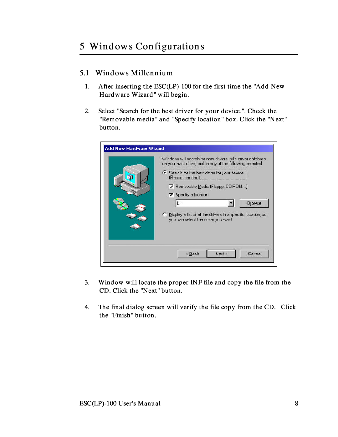 Quatech RS-232 user manual Windows Configurations, Windows Millennium 