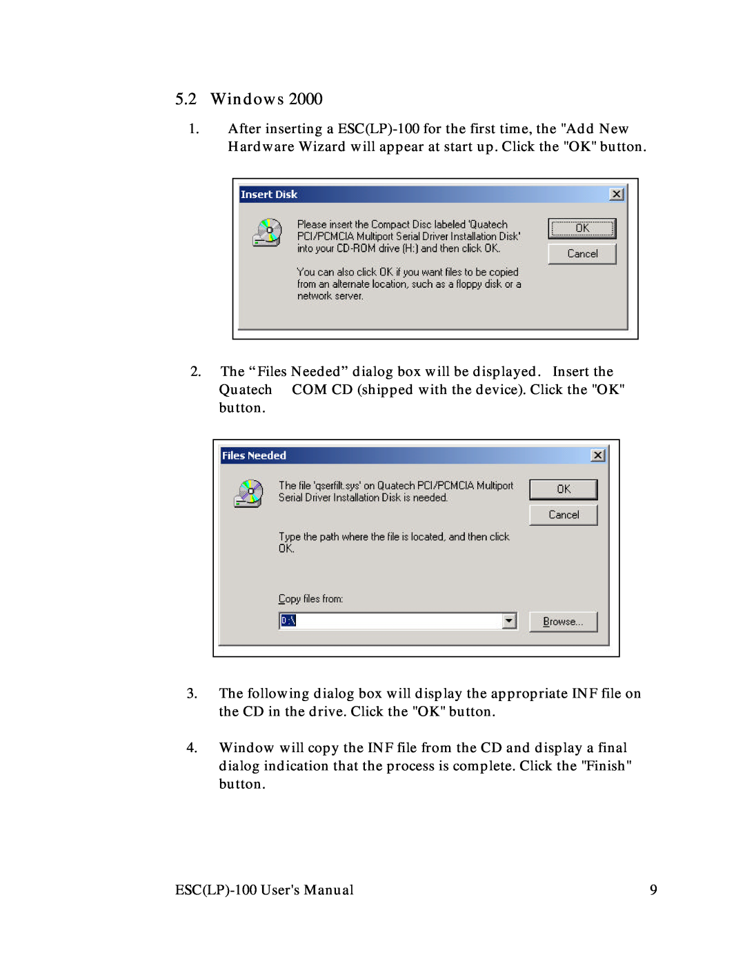Quatech RS-232 user manual Windows 