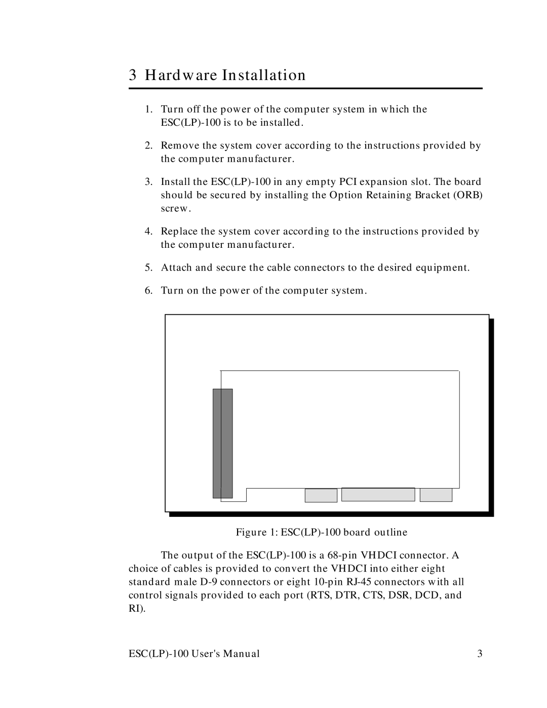 Quatech RS-232 user manual Hardware Installation 