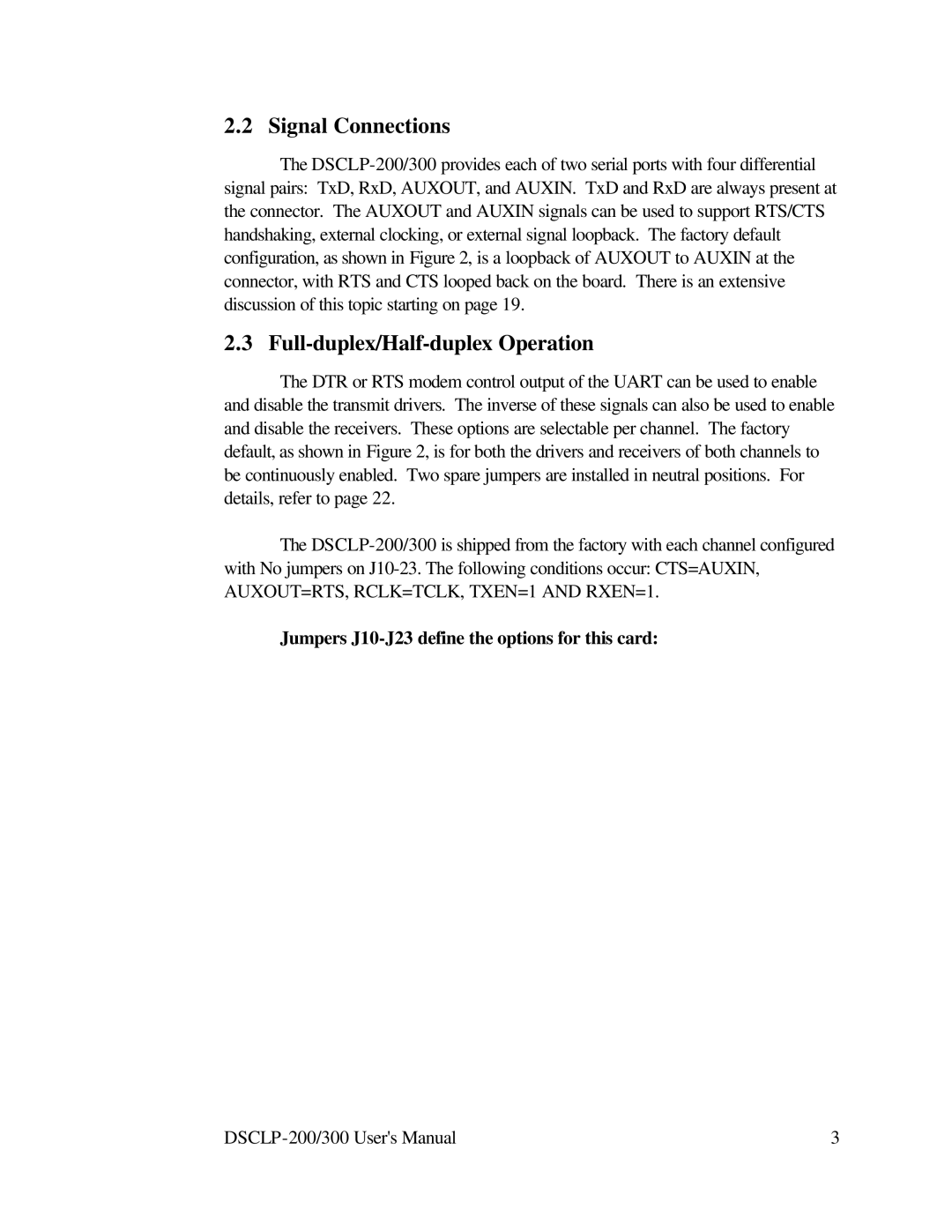 Quatech RS-422 user manual Signal Connections, Full-duplex/Half-duplex Operation 