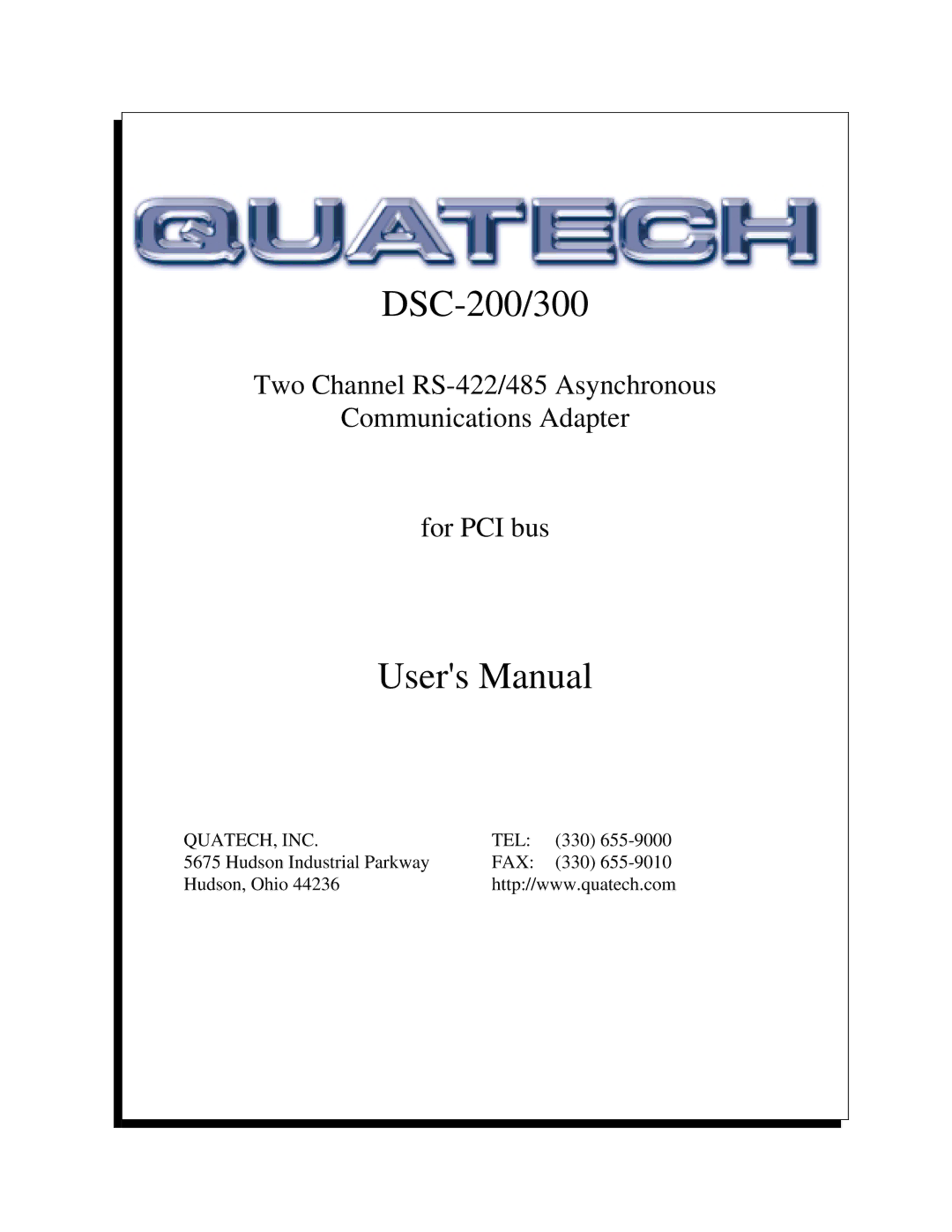 Quatech RS-485 user manual DSC-200/300 