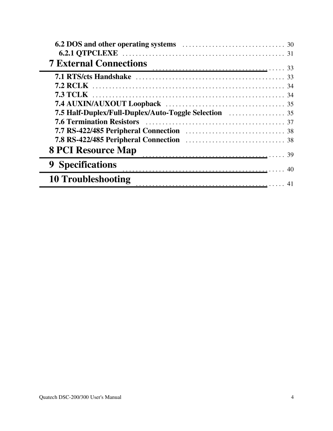 Quatech RS-485 user manual External Connections, Half-Duplex/Full-Duplex/Auto-Toggle Selection 