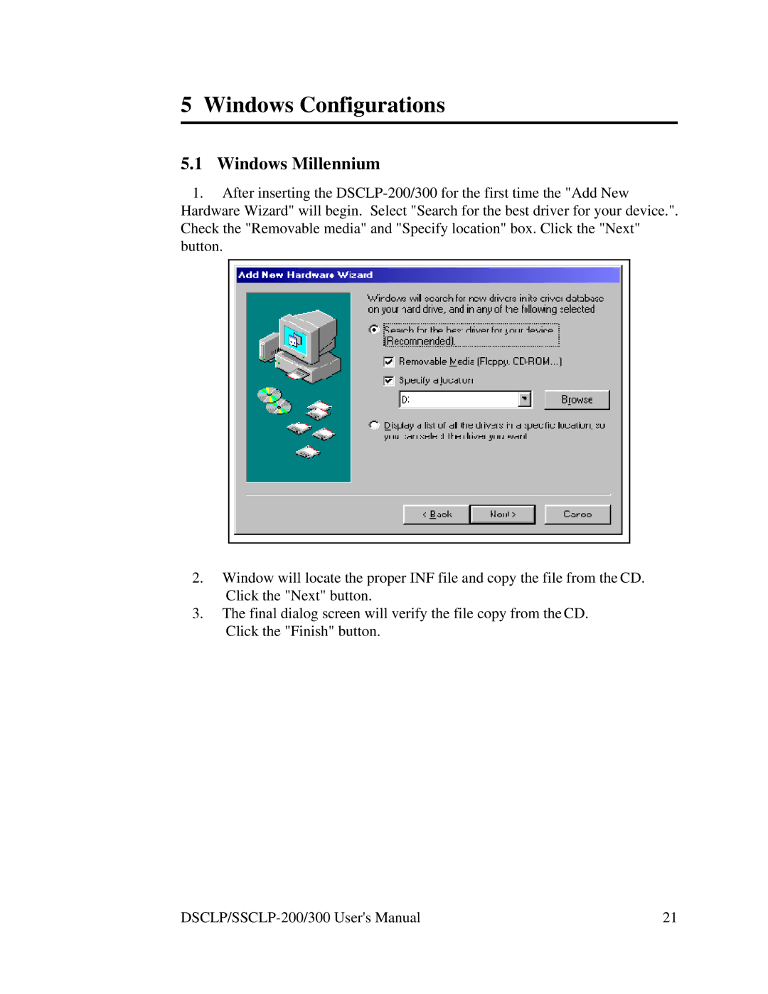 Quatech SSCLP-200, SSCLP-300, DSCLP-200, DSCLP-300 user manual Windows Configurations, Windows Millennium 