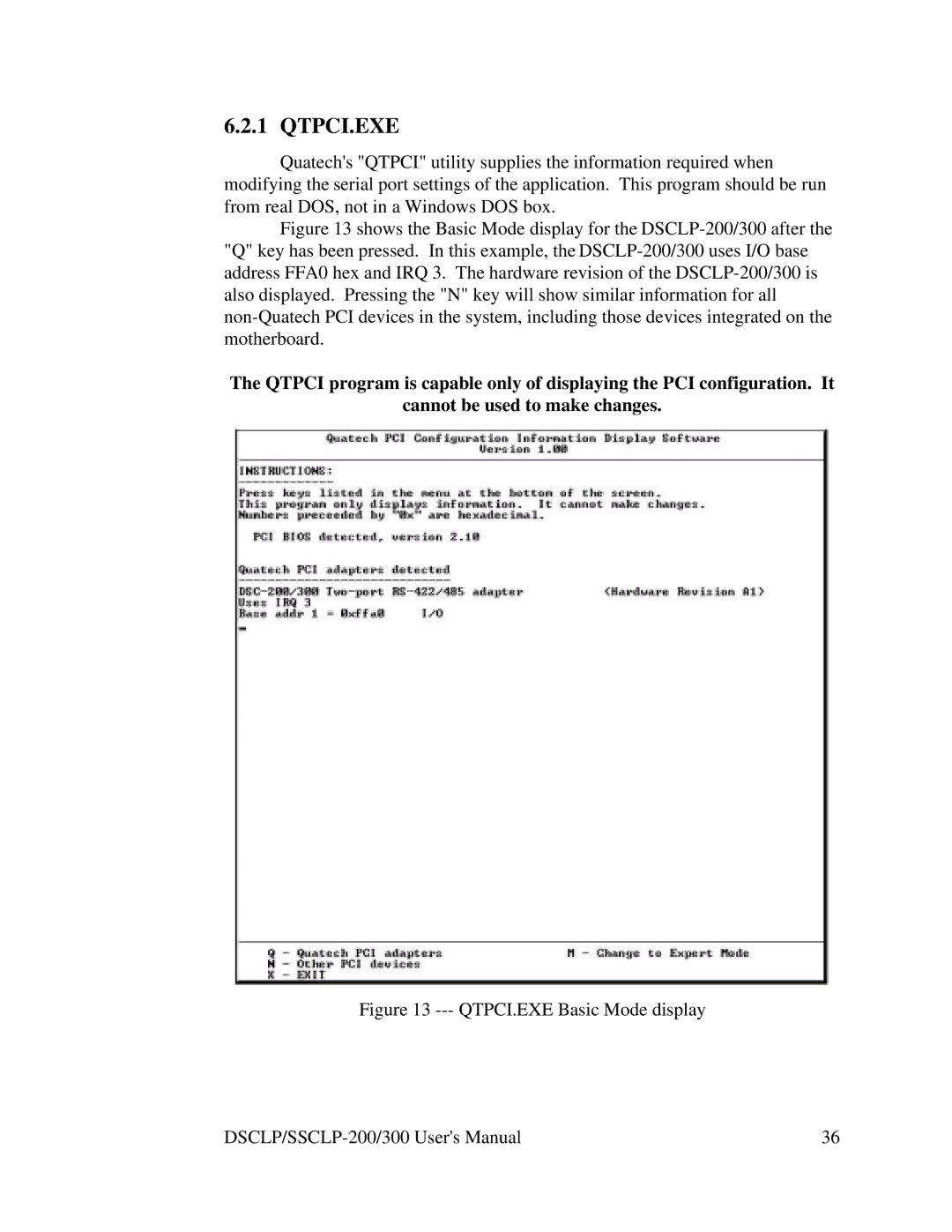 Quatech SSCLP-300, SSCLP-200, DSCLP-200, DSCLP-300 user manual Qtpci.Exe 