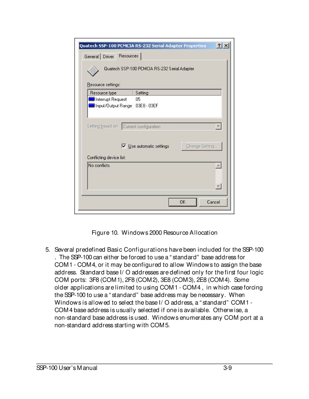 Quatech SSP-100 user manual 