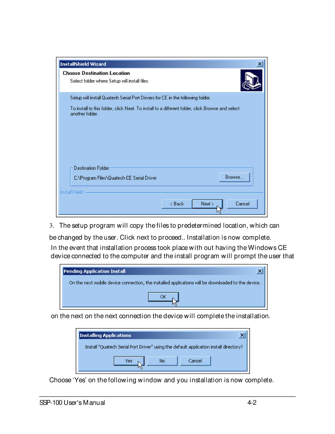 Quatech SSP-100 user manual 