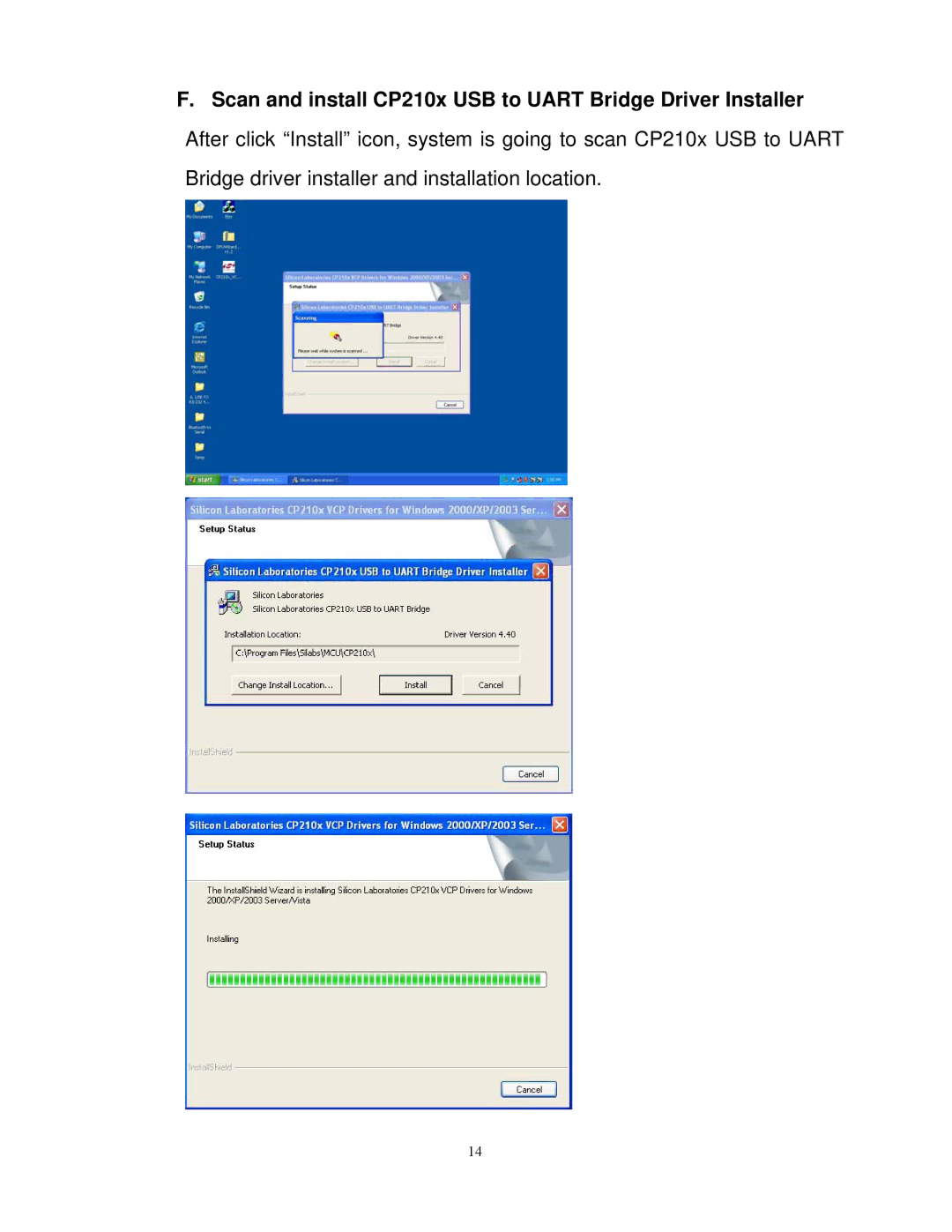 Quatech SSU2-400I operation manual Scan and install CP210x USB to Uart Bridge Driver Installer 