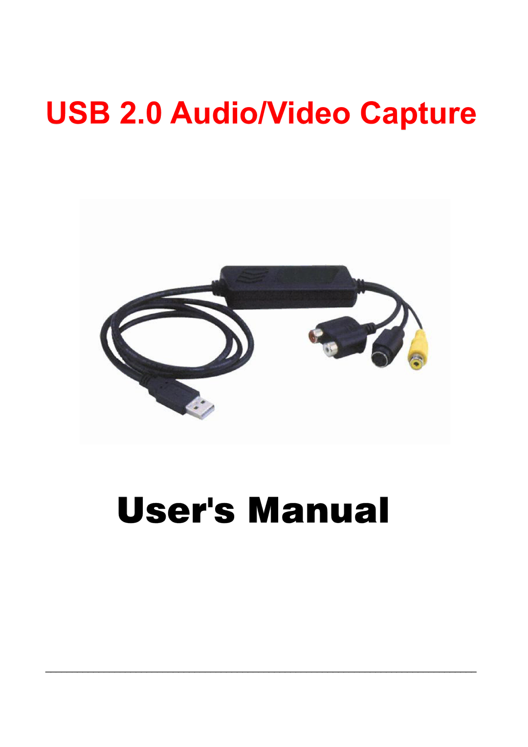 Quatech user manual USB 2.0 Audio/Video Capture 