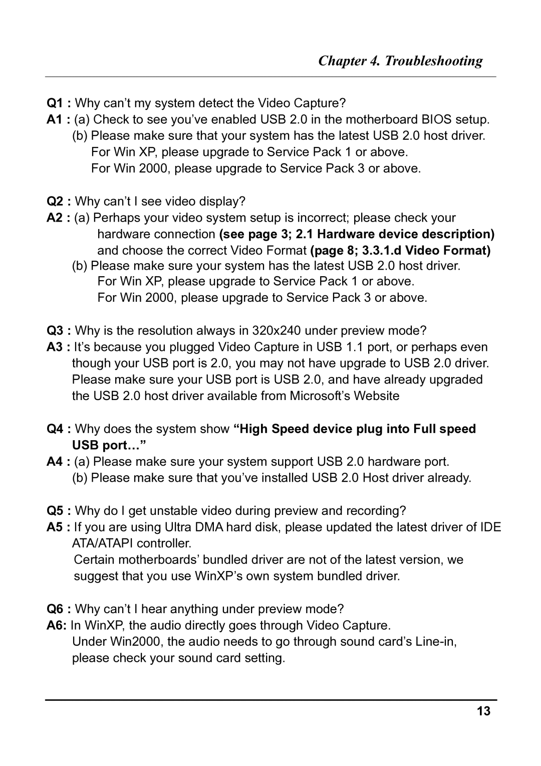 Quatech USB 2.0 user manual Troubleshooting 