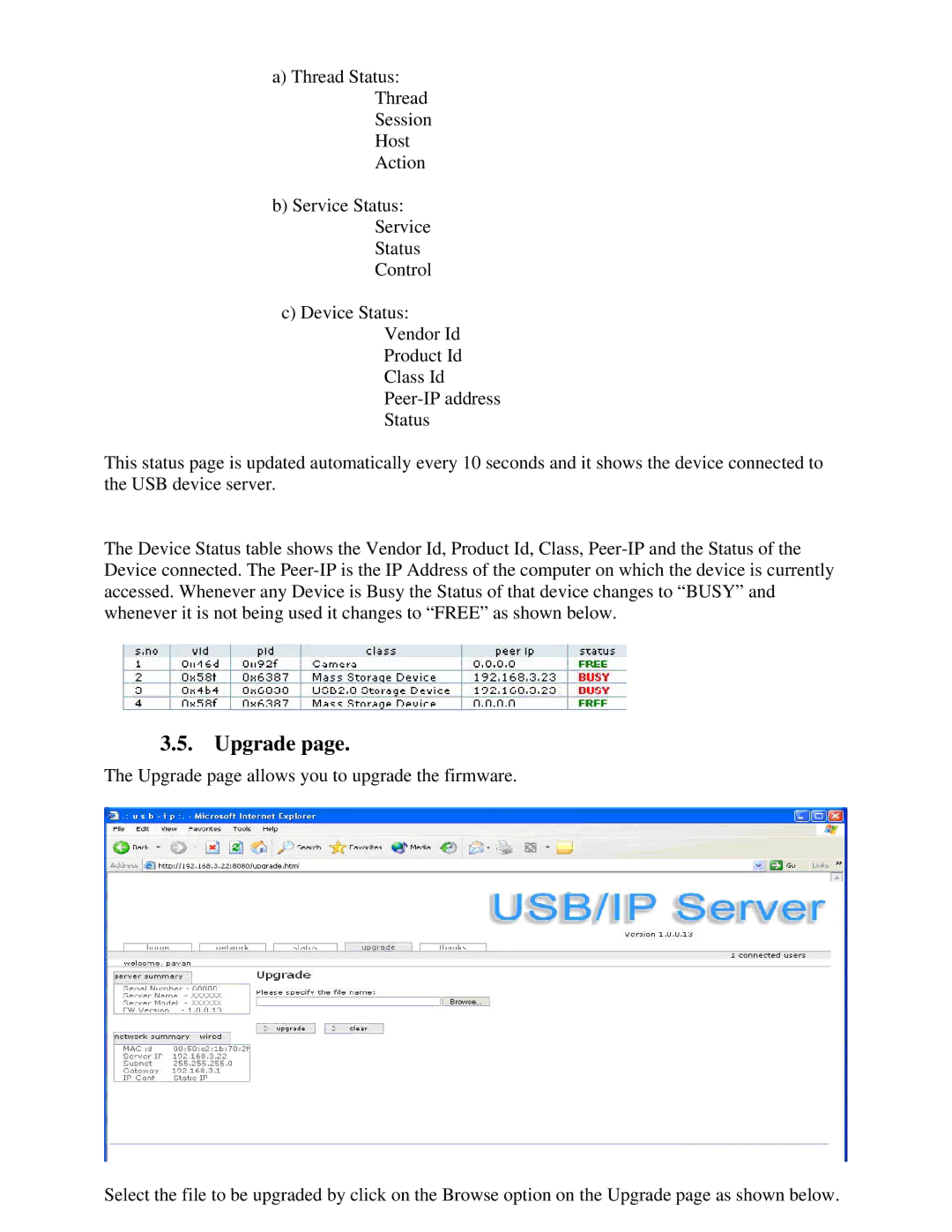 Quatech USBN-500 user manual Upgrade 