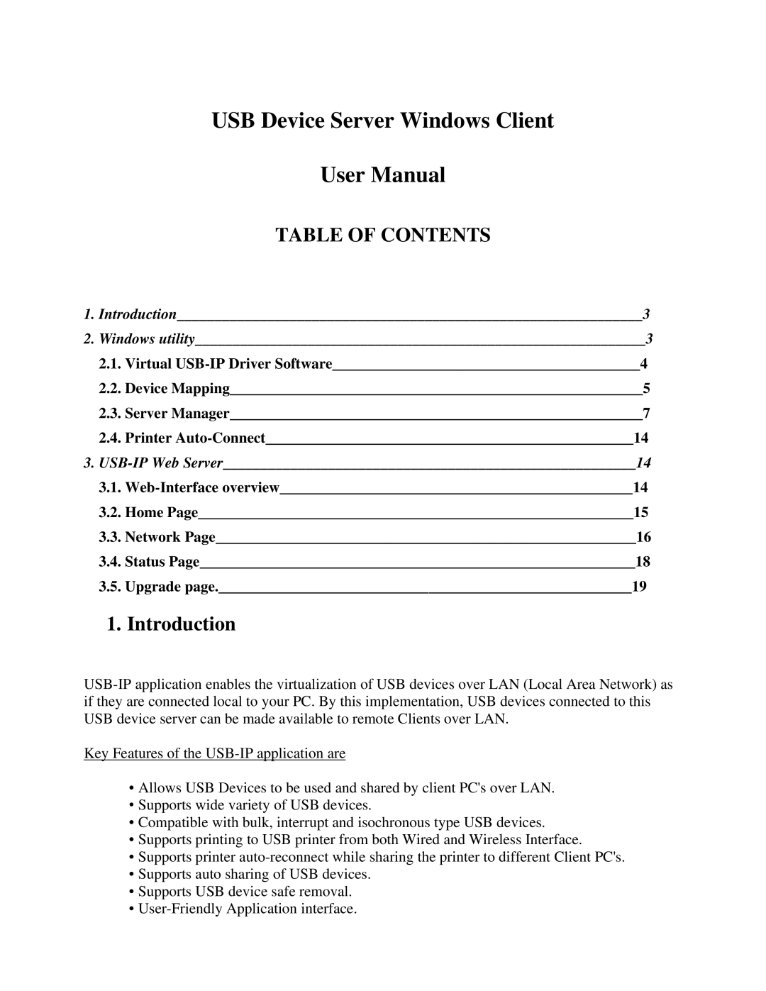 Quatech USBN-500 user manual USB Device Server Windows Client 