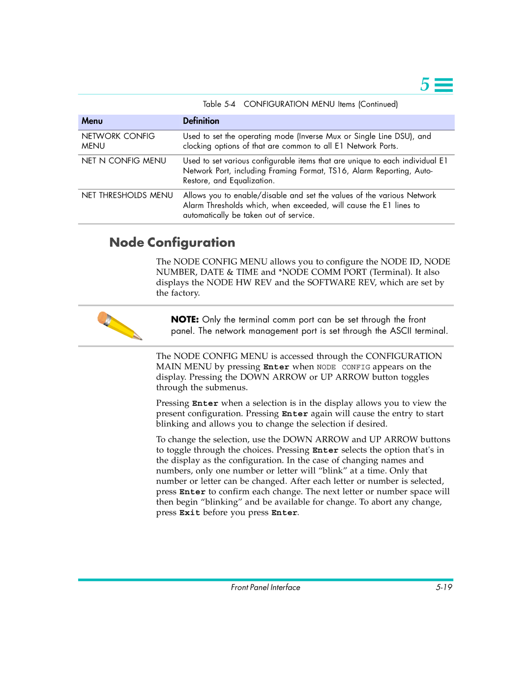 Quick Eagle Networks DL3800E manual Node Configuration, Network Config, NET N Config Menu, NET Thresholds Menu 