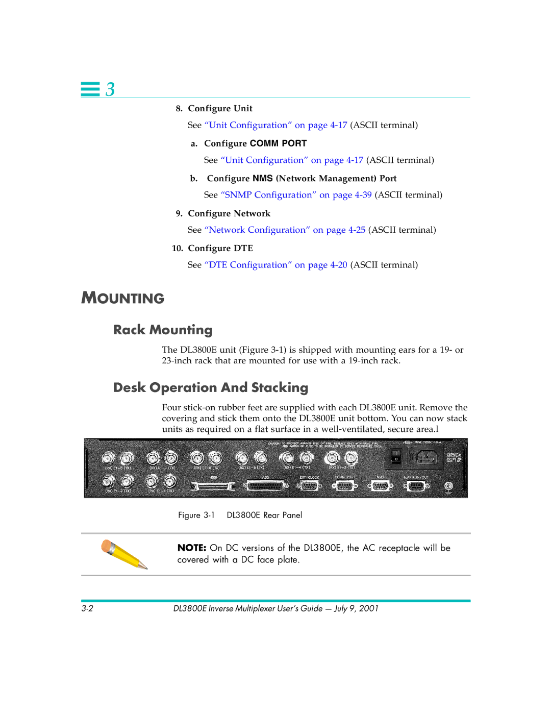 Quick Eagle Networks DL3800E manual Rack Mounting, Desk Operation And Stacking 