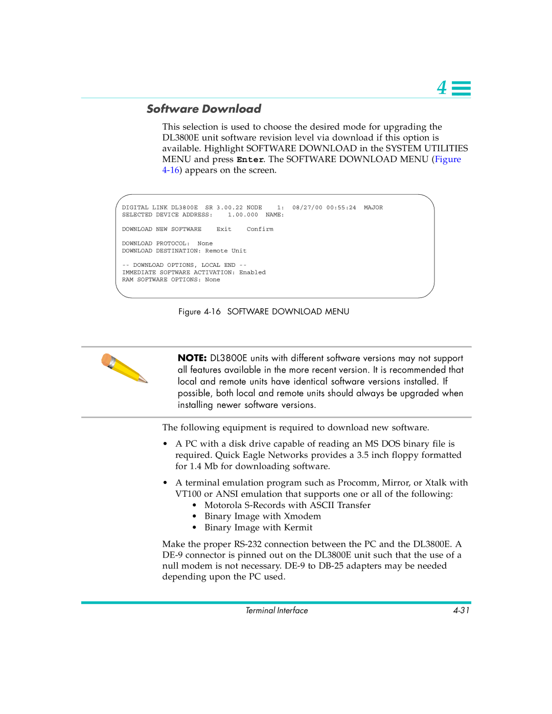 Quick Eagle Networks DL3800E manual Software Download 