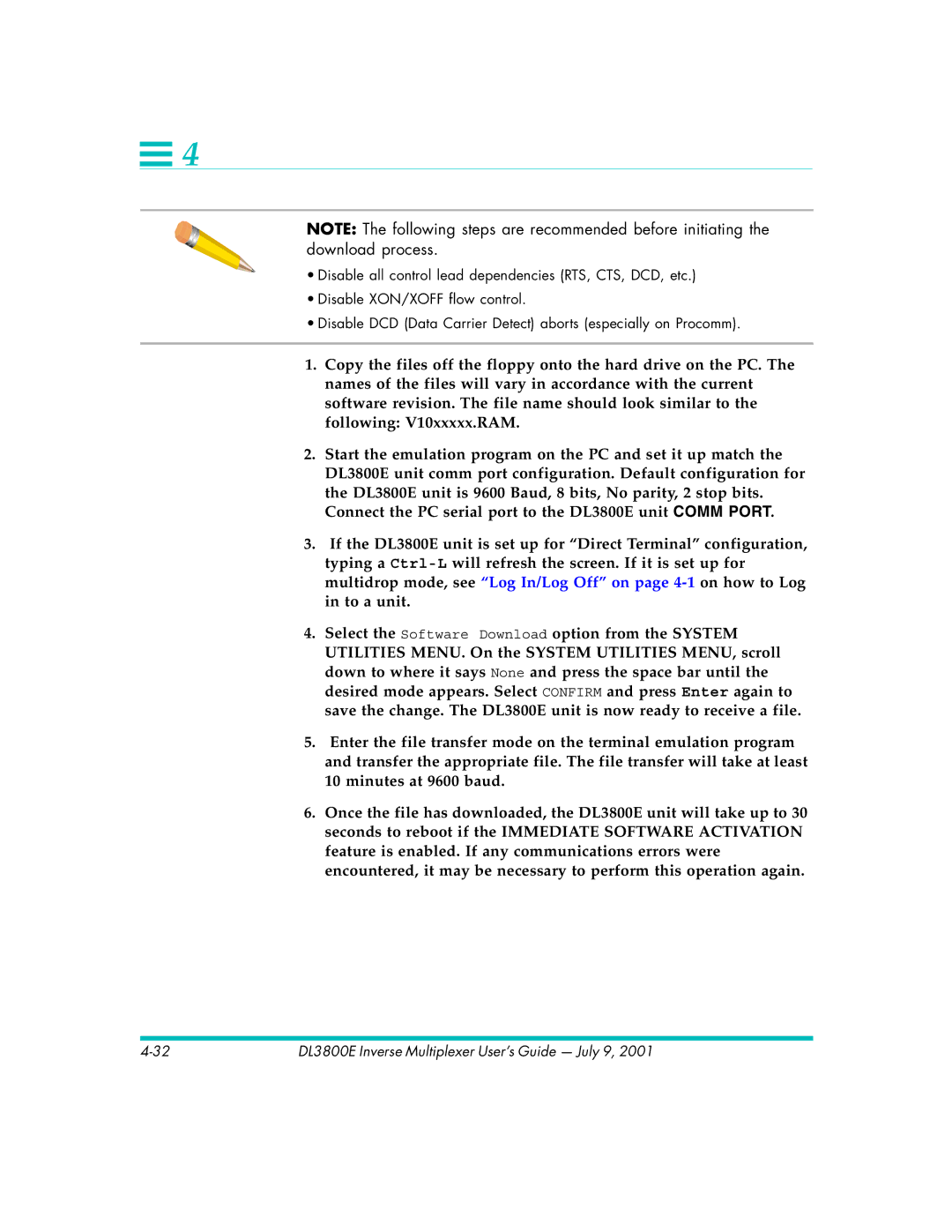 Quick Eagle Networks manual DL3800E Inverse Multiplexer User’s Guide July 9 