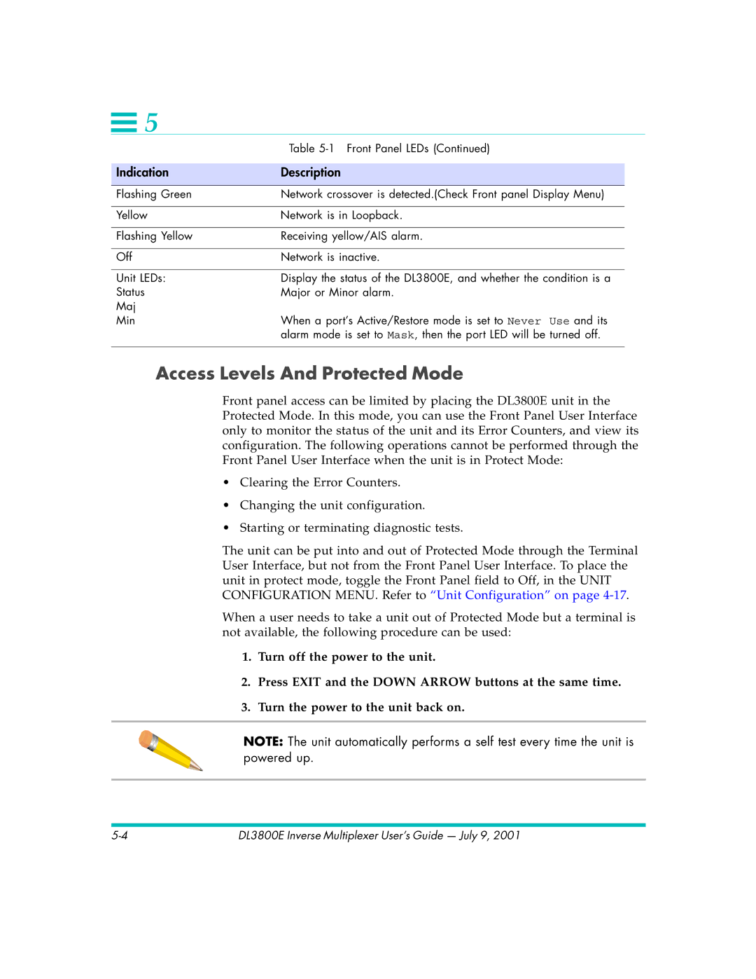 Quick Eagle Networks DL3800E manual Access Levels And Protected Mode 