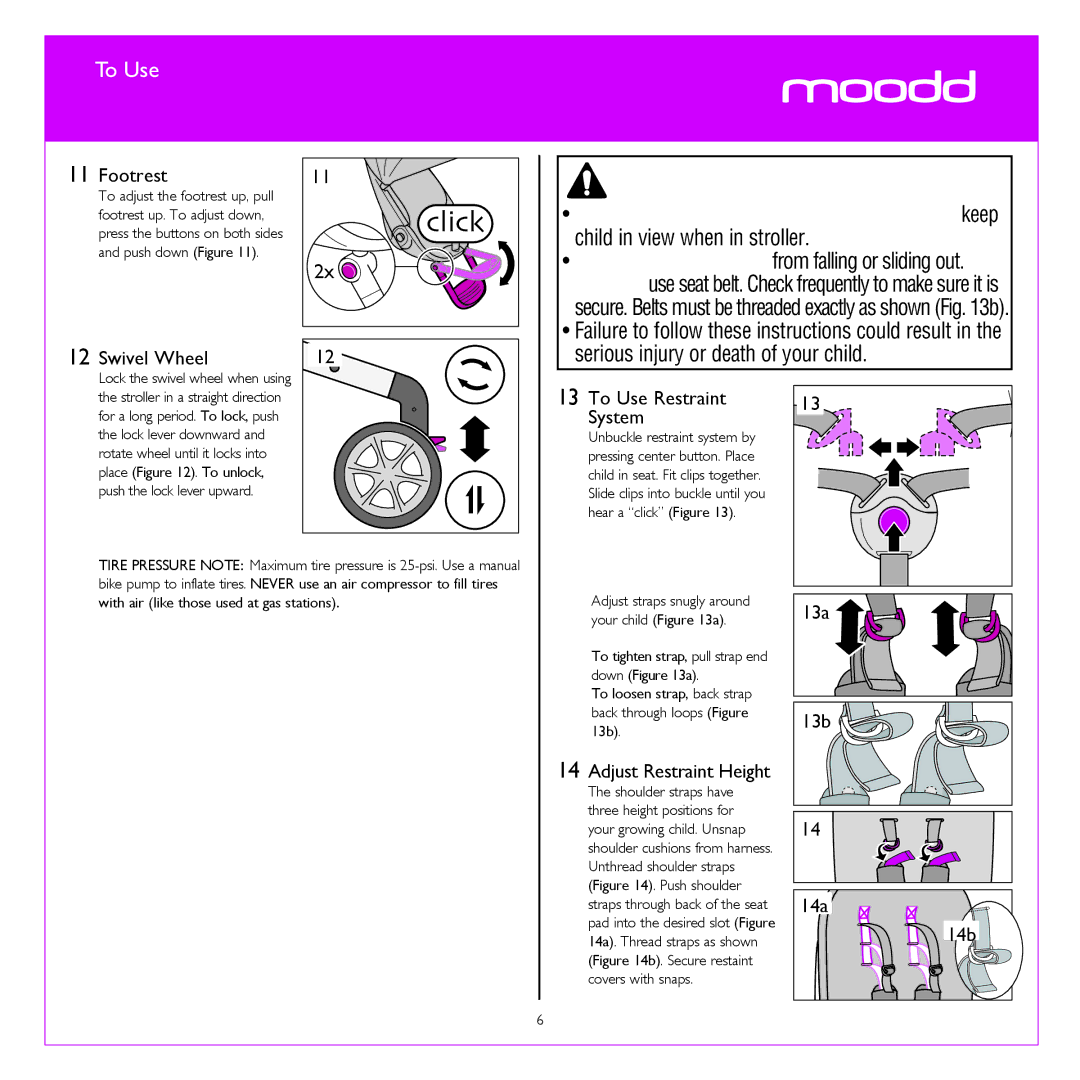 Quinny CV078 manual To Use, Child in view when in stroller 