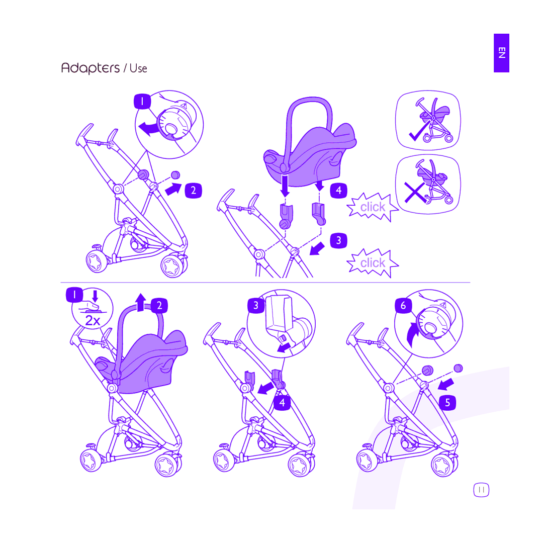 Quinny DRU1042 manual Adapters / Use 
