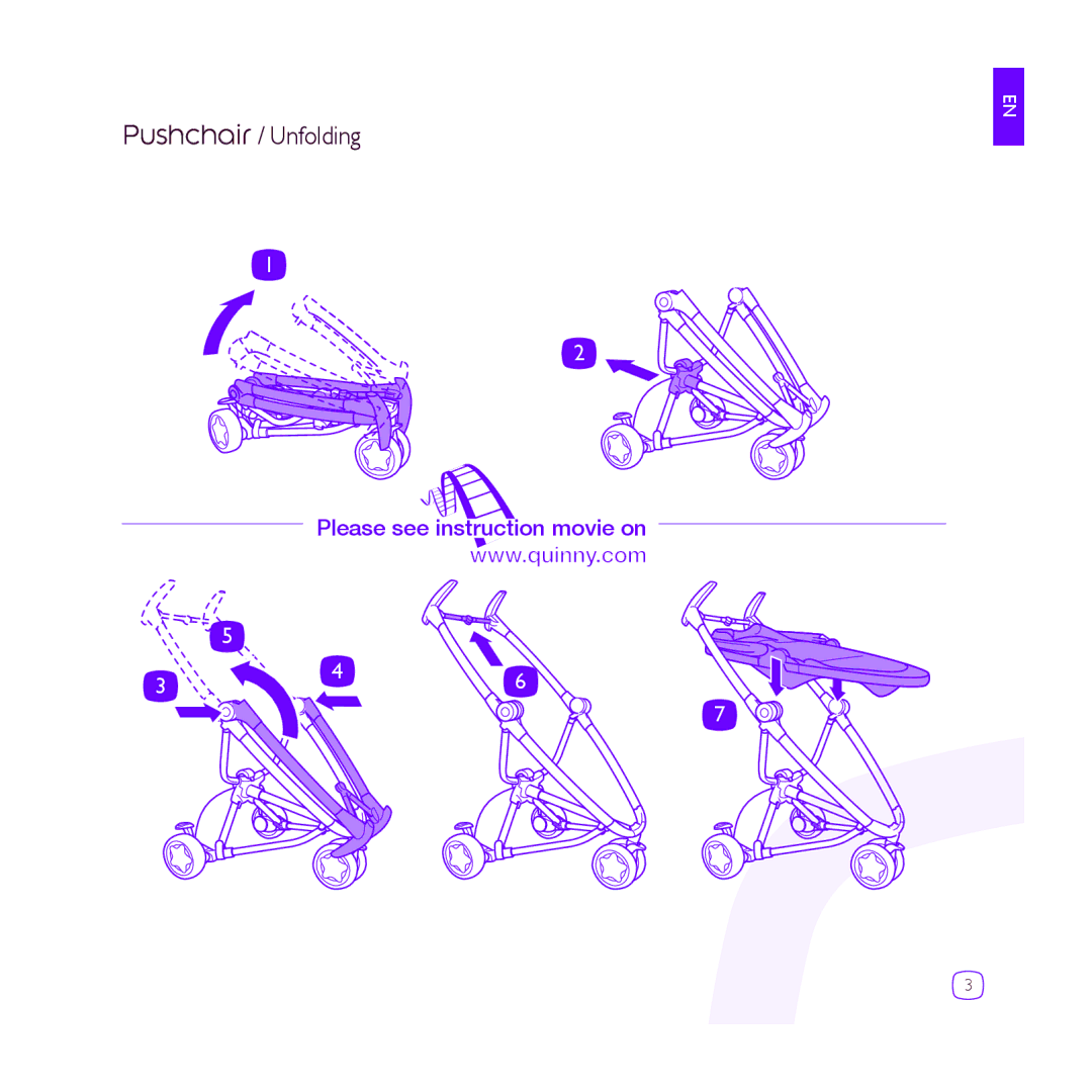 Quinny DRU1042 manual Pushchair / Unfolding 