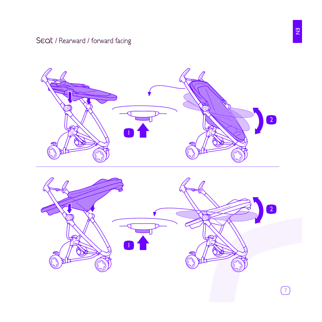 Quinny DRU1042 manual Seat / Rearward / forward facing 