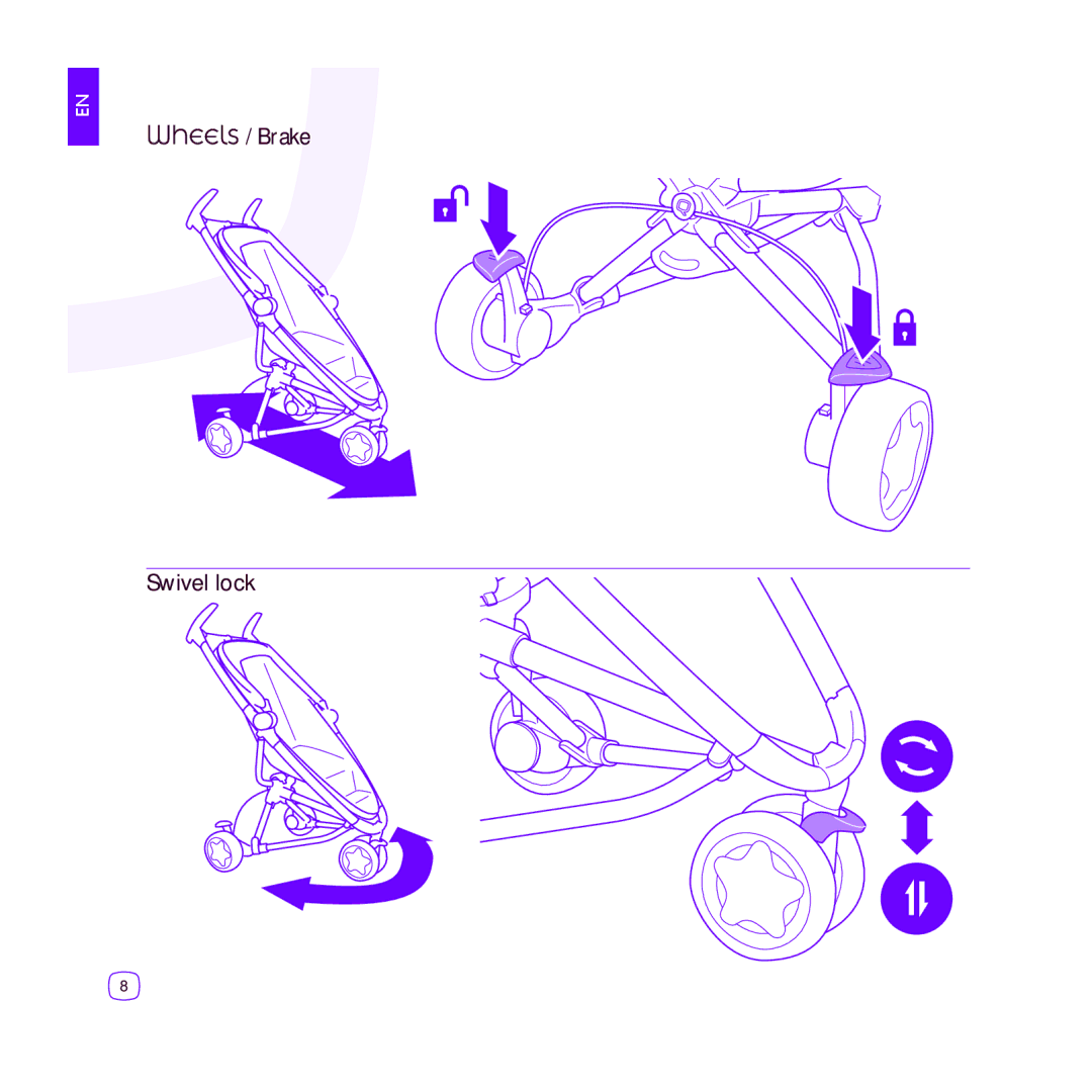 Quinny DRU1042 manual Wheels / Brake 
