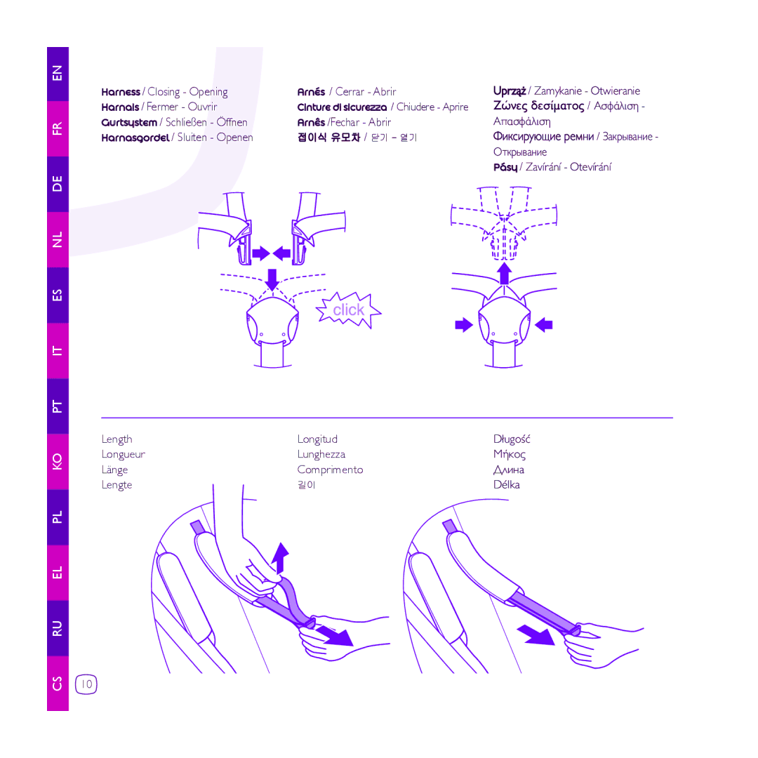 Quinny Zapp manual Pt It Es Nl De Fr En, Фиксирующие ремни / Закрывание 