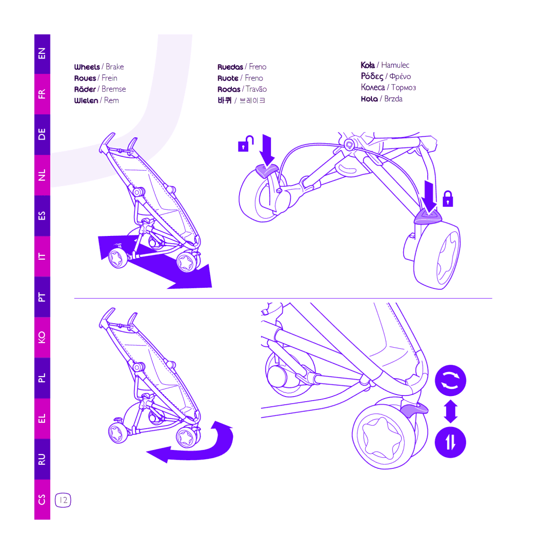 Quinny Zapp manual Wheels / Brake, Wielen / Rem 