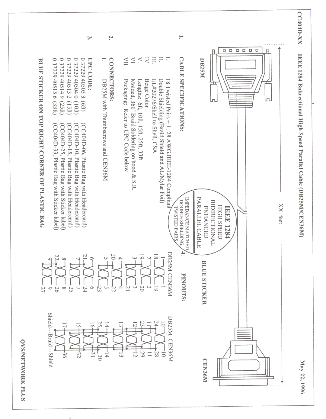 QVS DB25M, CEN36M manual 