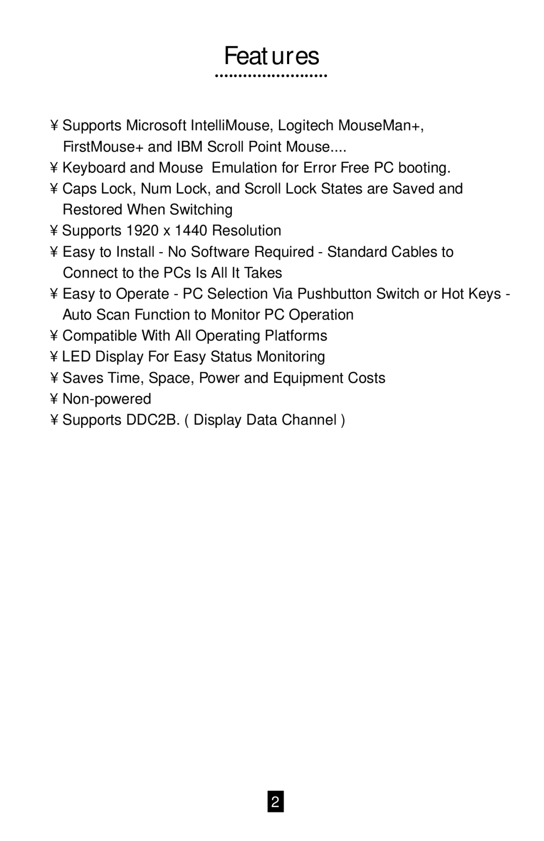 QVS CS12 manual Features 