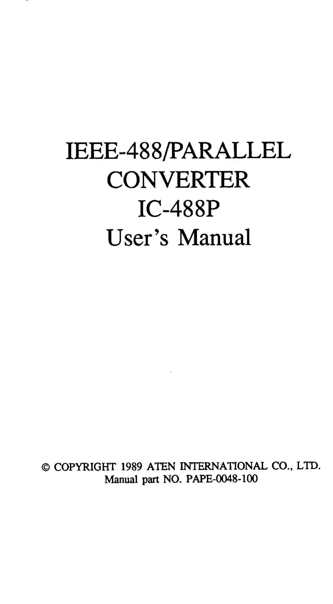 QVS IC-488P manual 