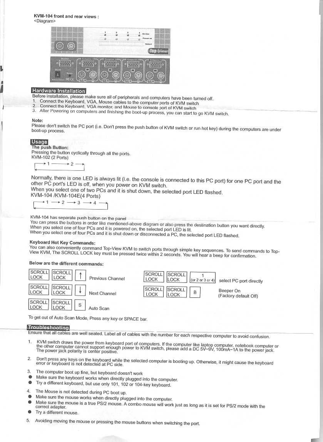 QVS KVM102/104/104E manual 