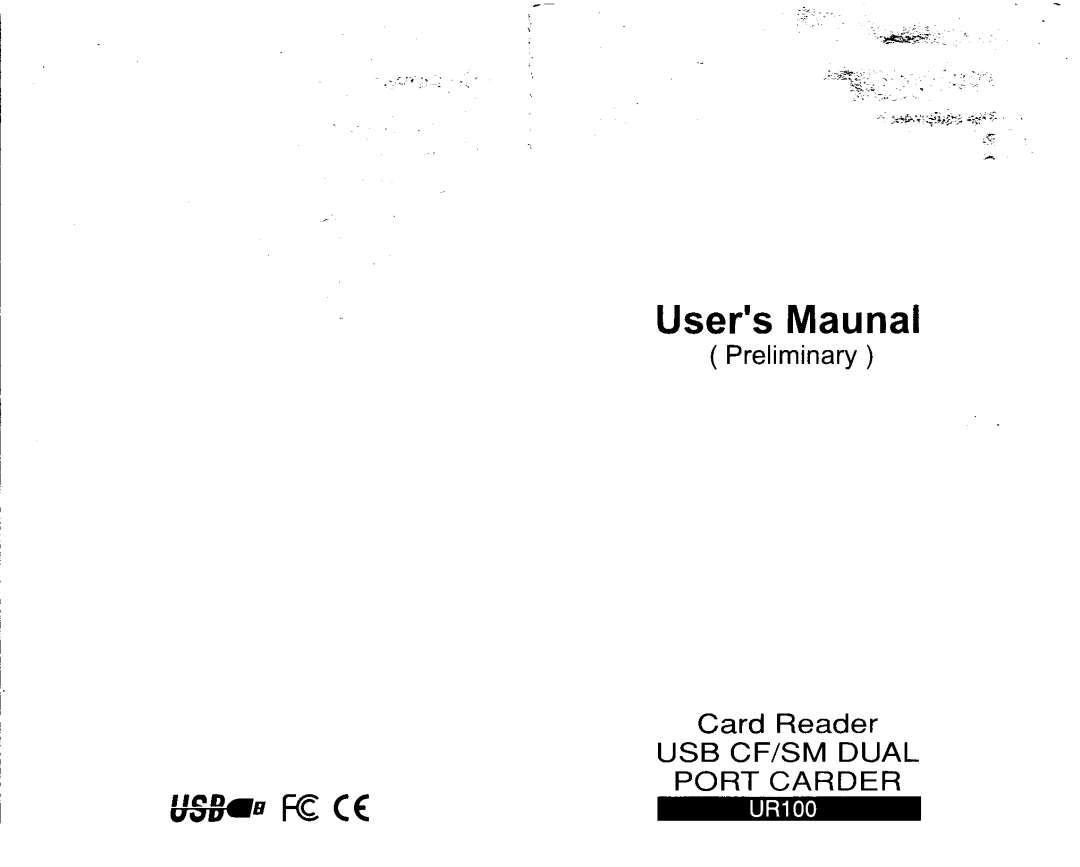 QVS UR100 manual USB88 ~ E, J,li, Users Maunal, Preliminary Card Reader USB CF/SM DUAL PORT CARDER 