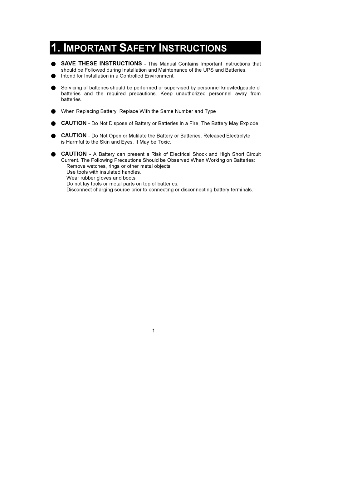 Rackmount Solutions 1500VA, 1200VA, 600VA, 3000VA, 1000VA, 2200VA user manual Important Safety Instructions 