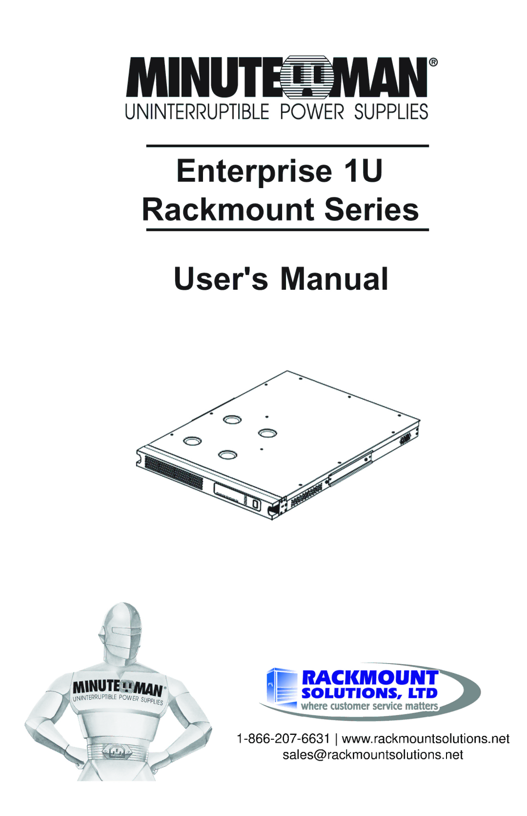 Rackmount Solutions E700RM1U, E1000RM1U, E1500RM1U manual 