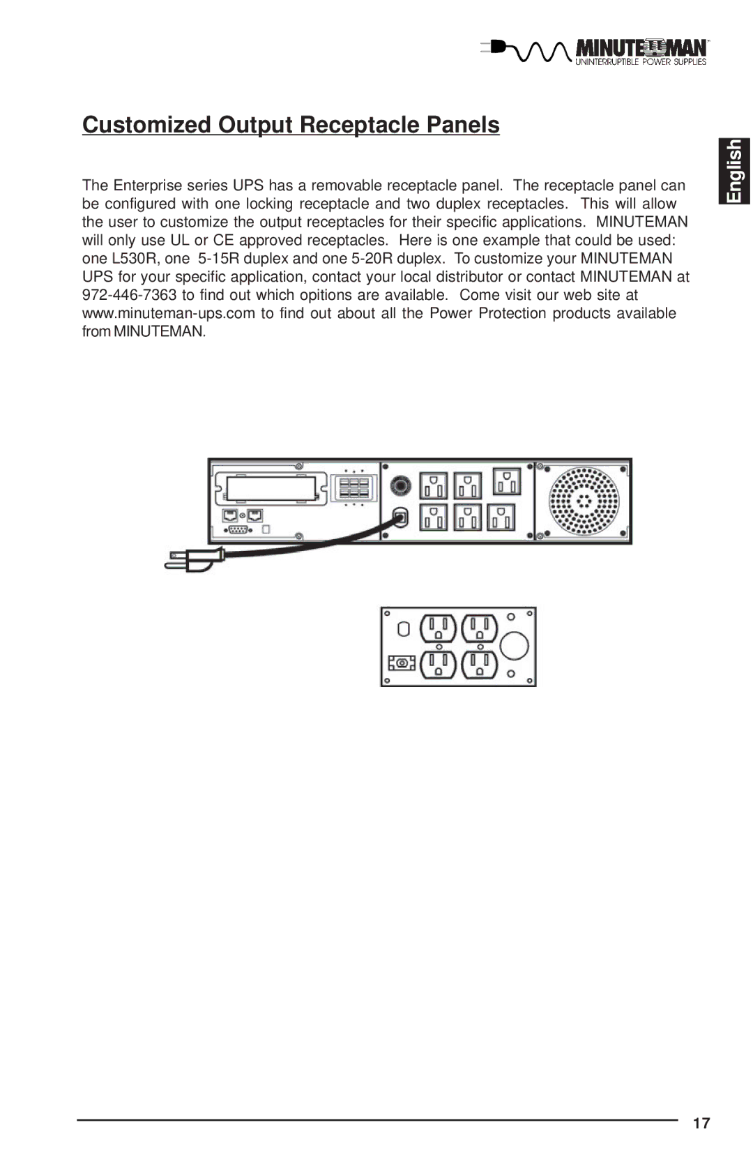 Rackmount Solutions Enterprise Series manual Customized Output Receptacle Panels 