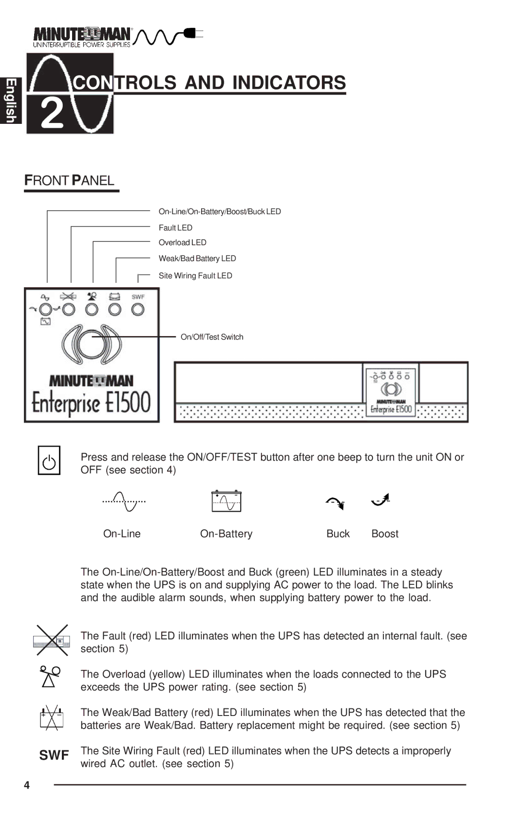 Rackmount Solutions Enterprise Series manual Controls and Indicators, Front Panel 