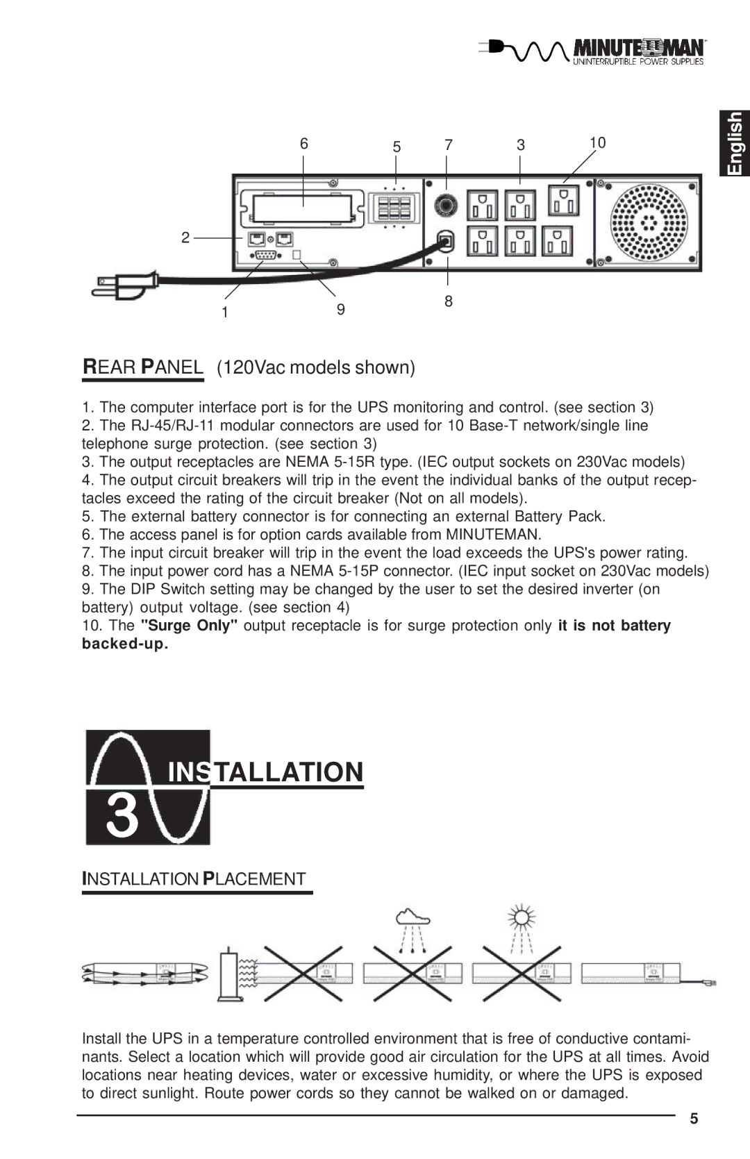 Rackmount Solutions Enterprise Series manual Installation Placement 