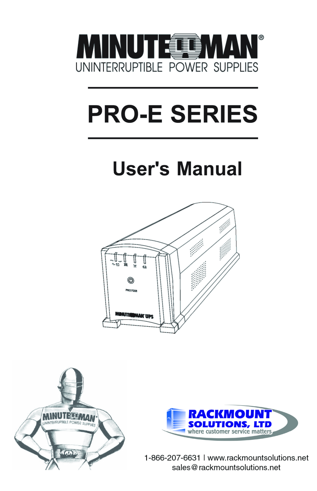 Rackmount Solutions PRO1500E, PRO700iE, PRO500iE, PRO1100E, PRO500E, PRO700E manual 