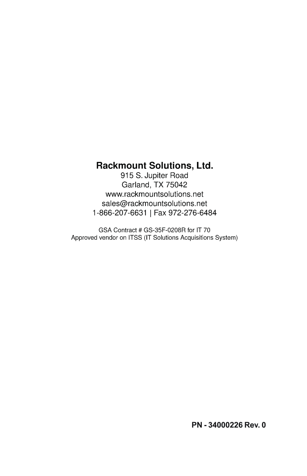 Rackmount Solutions PRO700iE, PRO1500E, PRO500iE, PRO1100E, PRO500E, PRO700E manual 