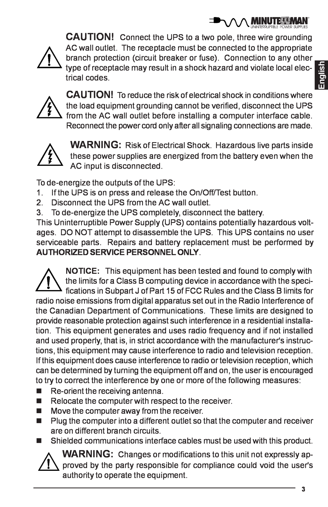 Rackmount Solutions PRO500E, PRO700iE, PRO1500E, PRO500iE, PRO1100E, PRO700E manual English, Authorized Service Personnel Only 