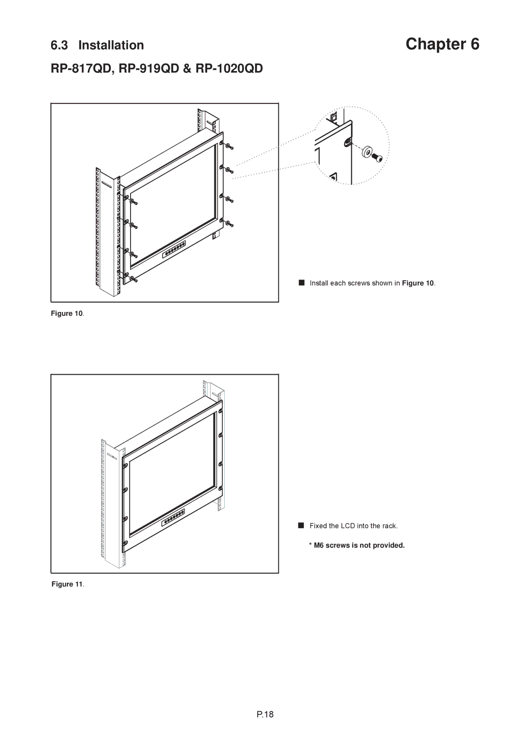 Rackmount Solutions RP-120QD, RP-W819QD, RP-W119QD, RP-W922QD, RP-117QD, RP-119QD Installation RP-817QD, RP-919QD & RP-1020QD 