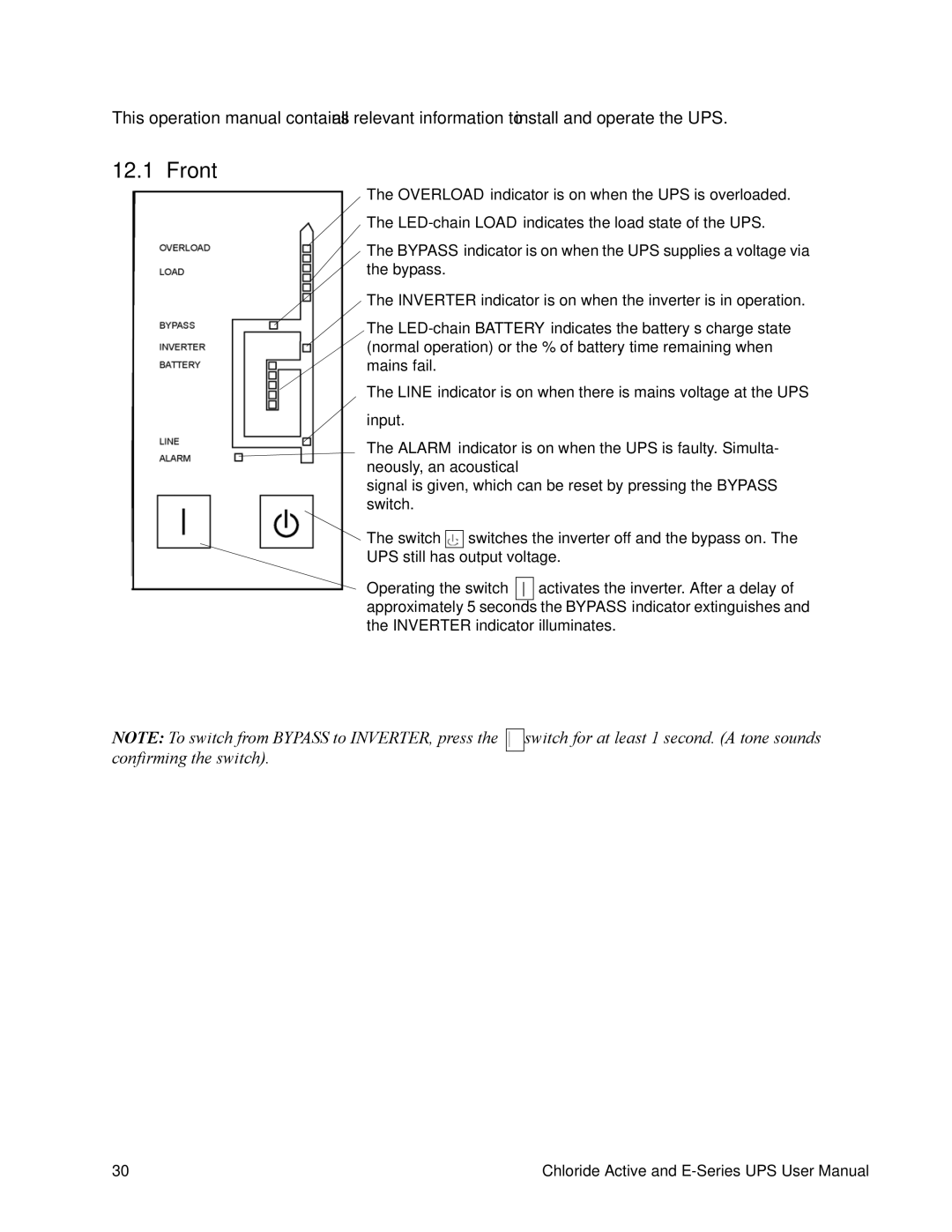 Rackmount Solutions VA 20000, VA 3000, VA 700, VA 10000, VA 6000 manual Front, Switch for at least 1 second. a tone sounds 