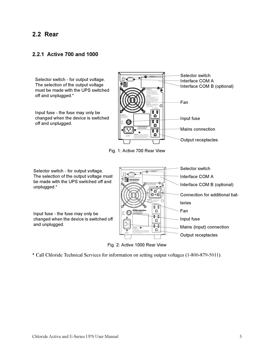 Rackmount Solutions VA 10000, VA 3000, VA 700, VA 6000, VA 20000 manual Rear, Active 700 