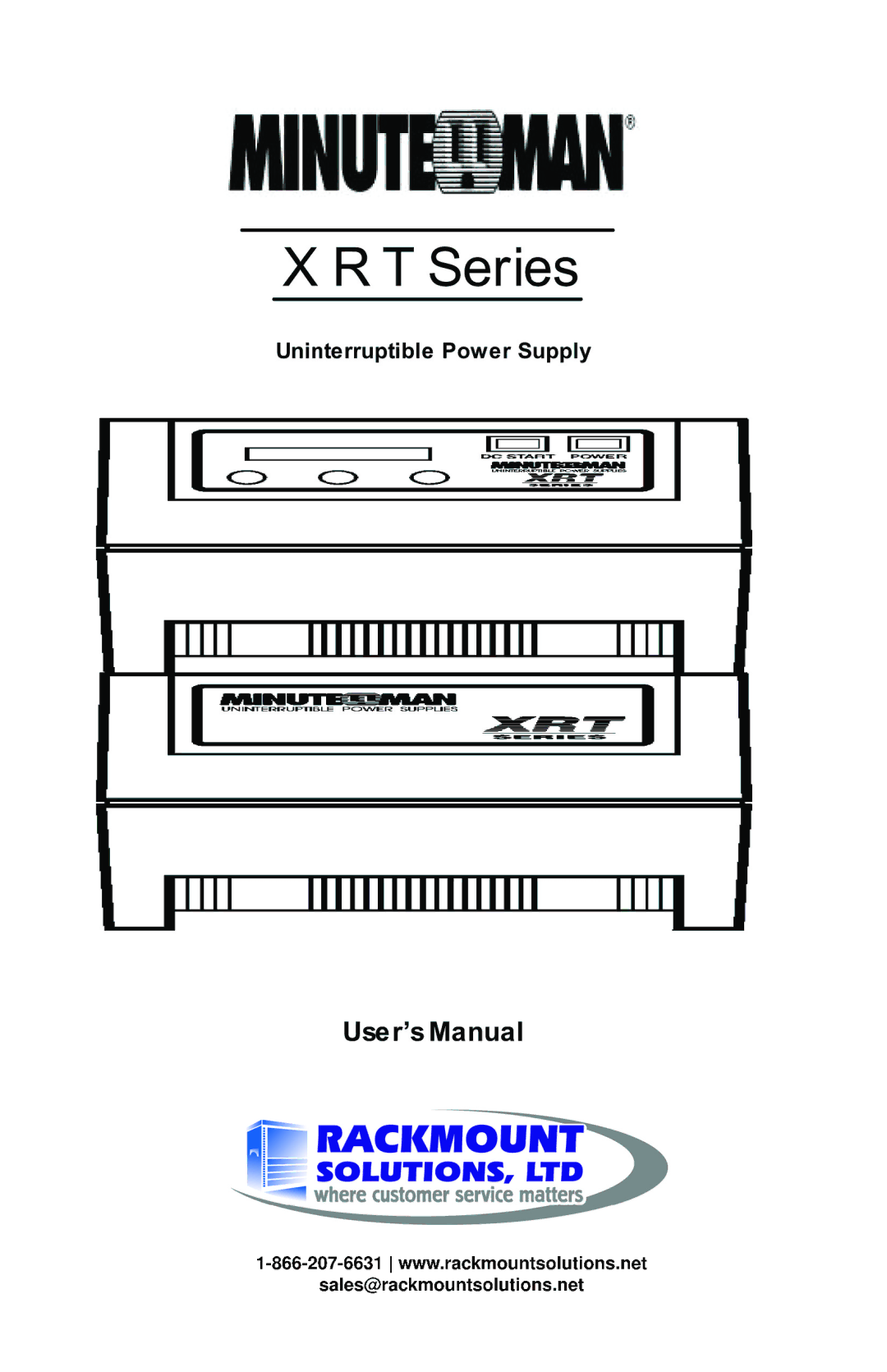 Rackmount Solutions XRT Series manual 