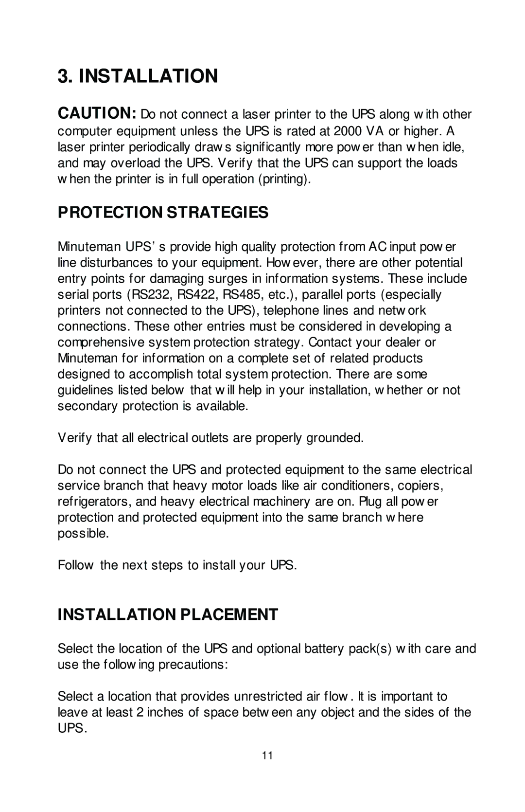 Rackmount Solutions XRT Series manual Protection Strategies, Installation Placement 